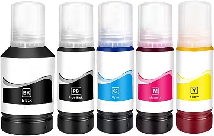 Epson Compatible 105/106 Full set of Ecotank Ink Bottles (Black/Photo Black/Cyan/Magenta/Yellow)